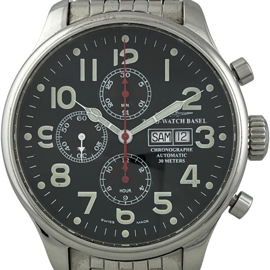 Zeno Watch Basel Big Pilot XL Automatik Chronograph Valjoux 7750
