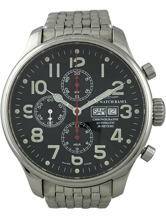 Zeno Watch Basel Big Pilot XL Automatik Chronograph Valjoux 7750