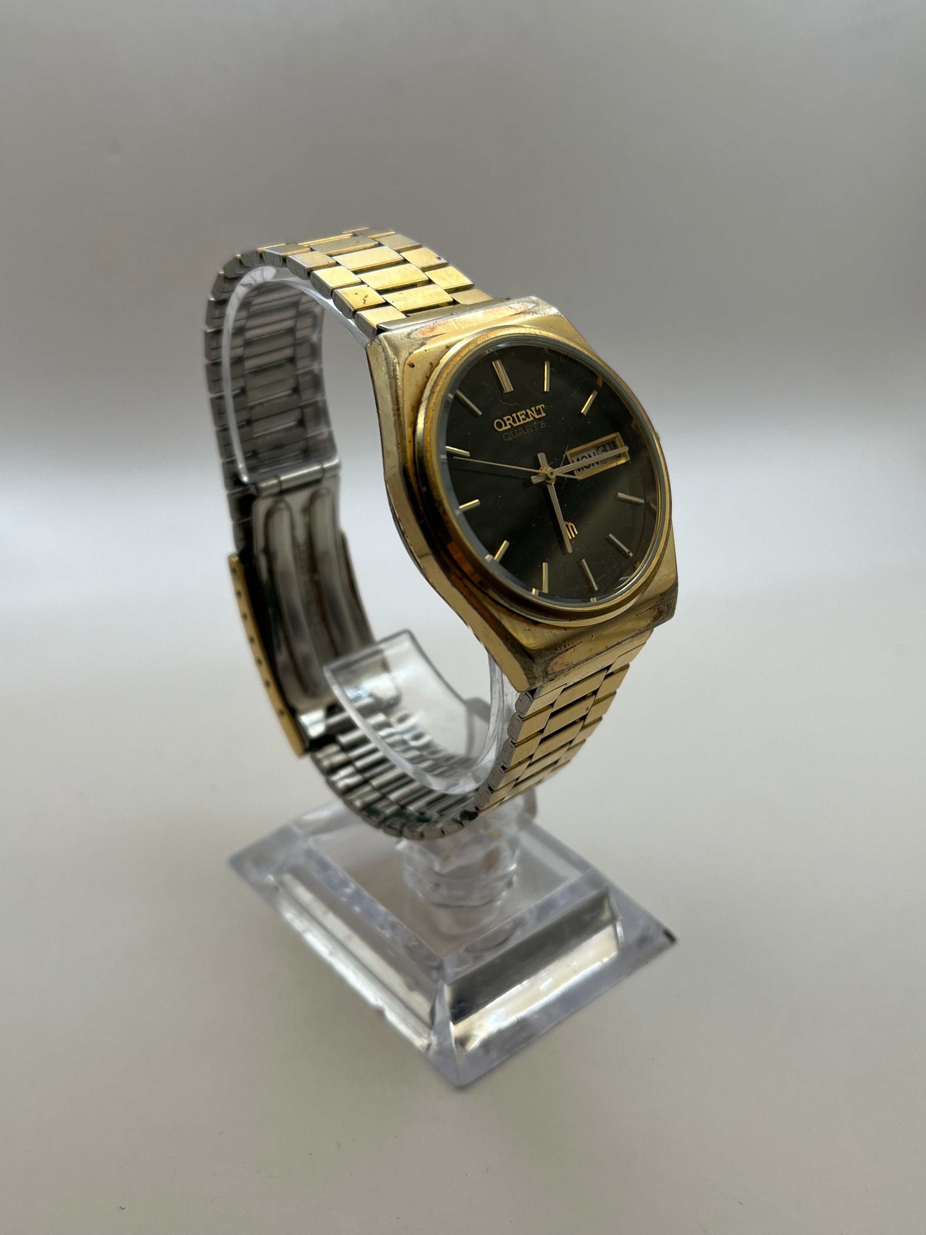 vintage Orient gold bracelet Watch 時計 Vintage Orient Gold With Diamond 90s All Original - Etsy
