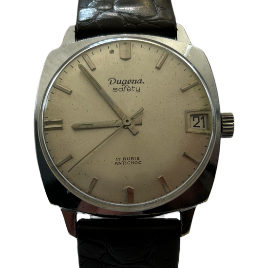 Elegante Dugena safety Handaufzug Kal. Bifora 130